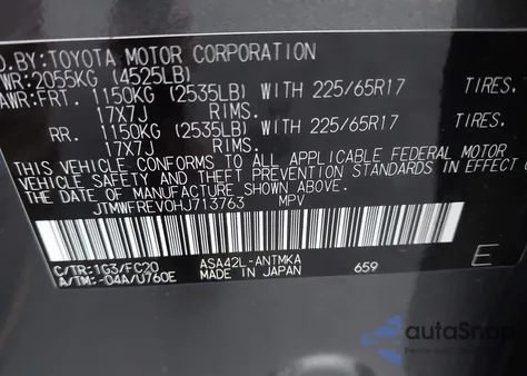 2017 Toyota Rav4 Xle z USA, uszkodzony, nr VIN JTMWFREV0HJ713763